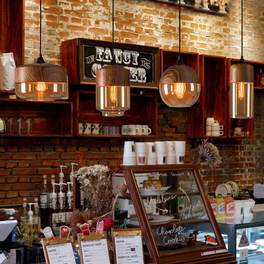 Industrial Glass Ball Pendant Light