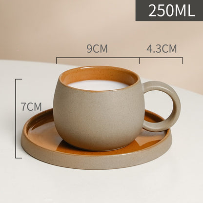 Japanese Style Ceramic Coffee Cup & Saucer Set
