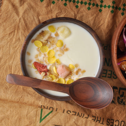 Natural Wooden Salad & Fruit Serving Bowl