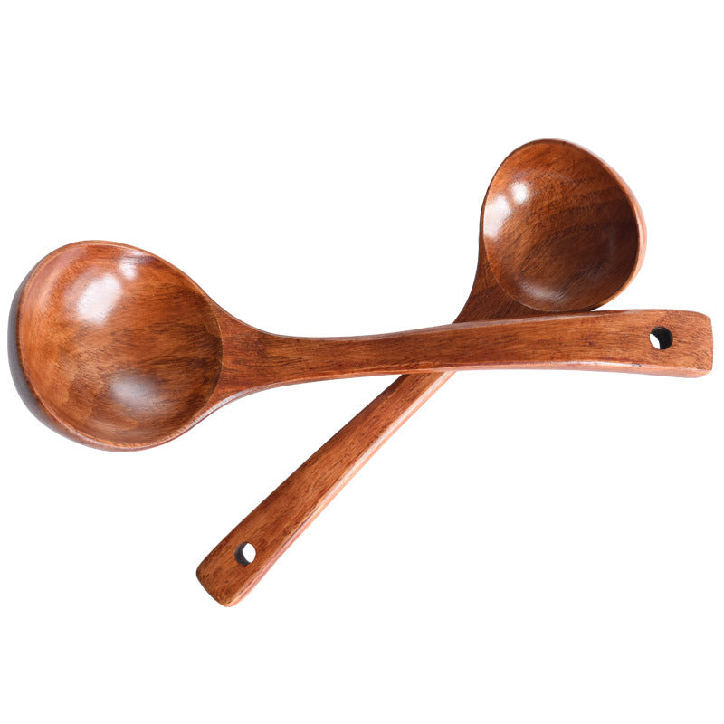 Natural Wooden Cooking Spoons & Tableware Set
