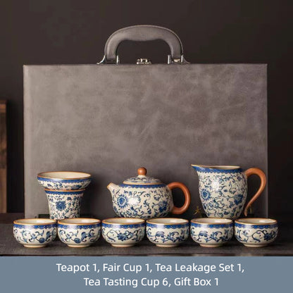 Traditional Blue & White Kung Fu Tea Set