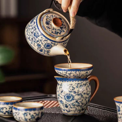 Traditional Blue & White Kung Fu Tea Set