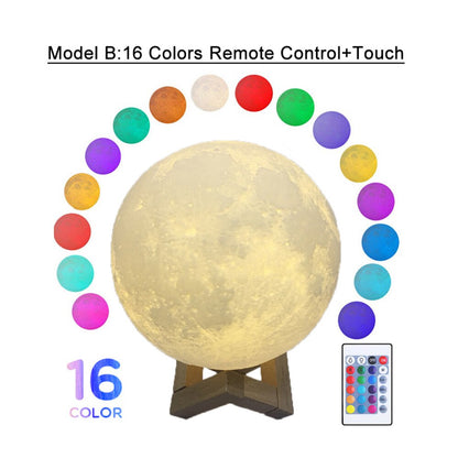 3D Touch Moon LED Night Lamp