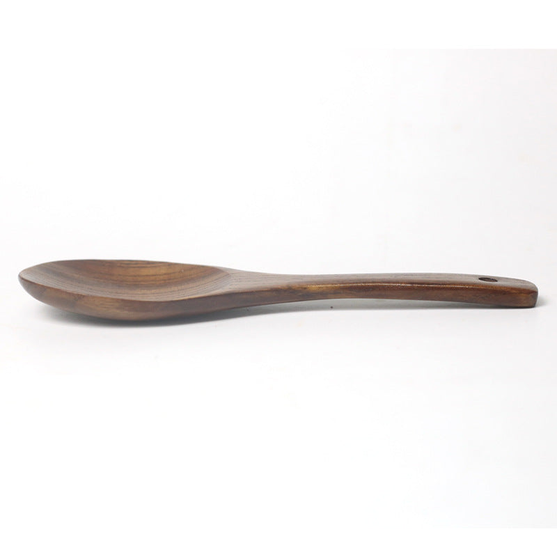Round Head Wooden Rice Spoon for Non-Stick