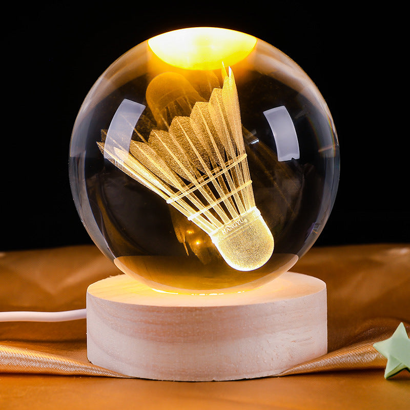 3D Crystal Ball LED Night Lamp