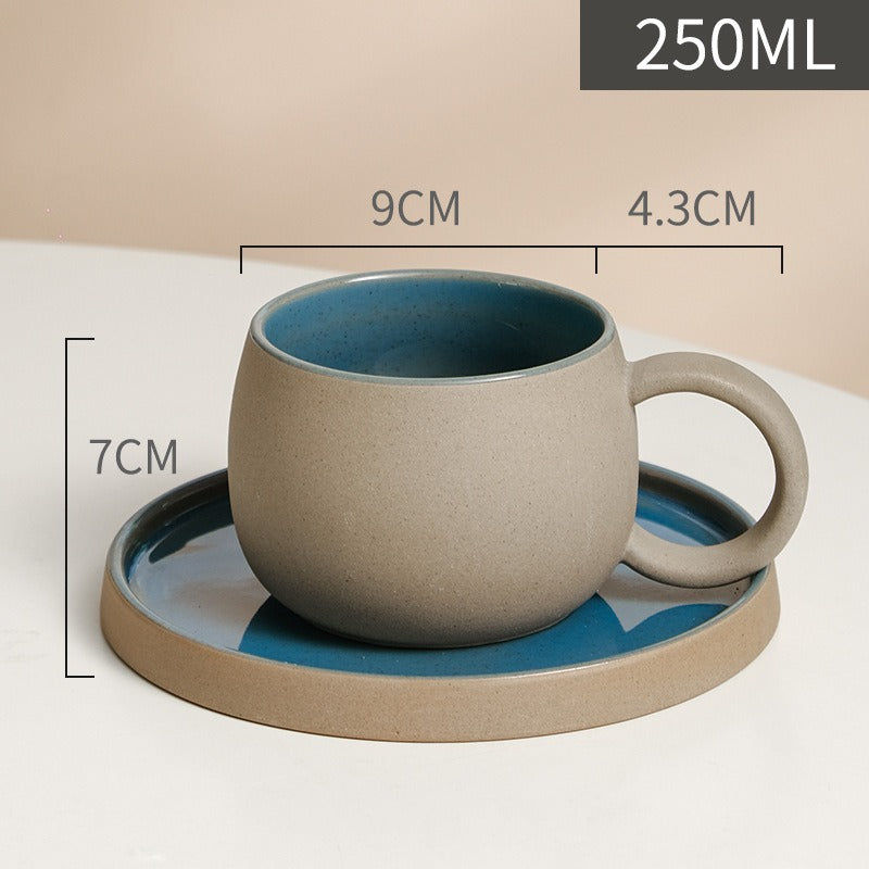 Japanese Style Ceramic Coffee Cup & Saucer Set