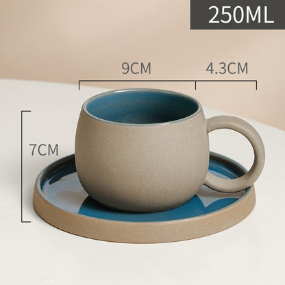 Japanese Style Ceramic Coffee Cup & Saucer Set