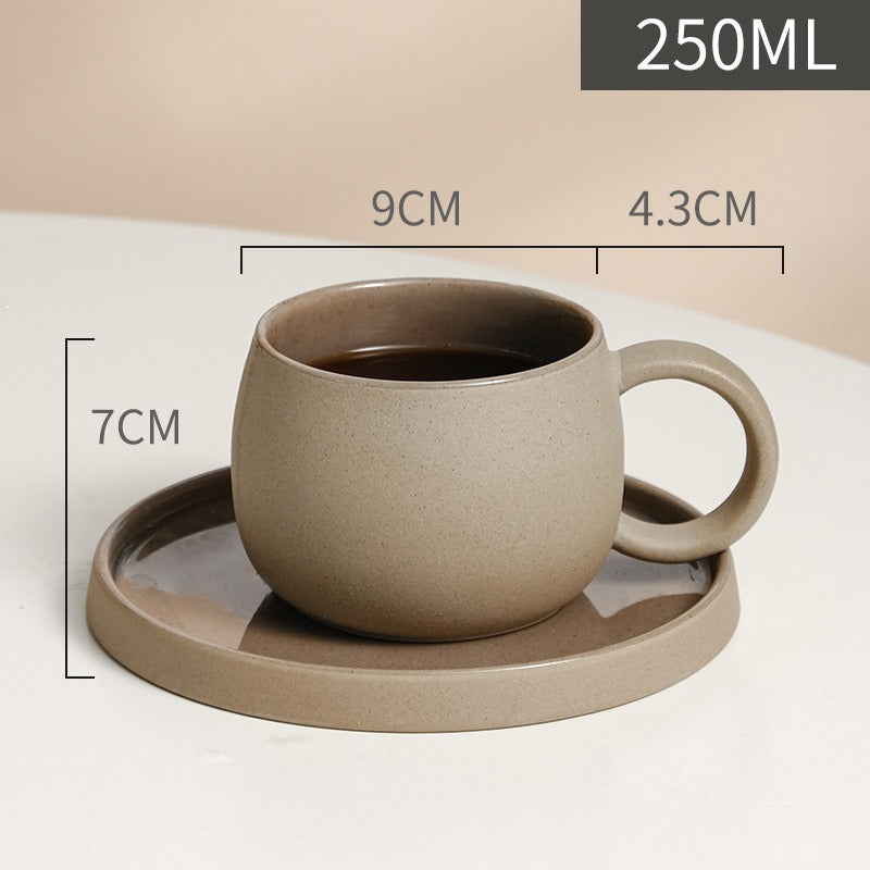 Japanese Style Ceramic Coffee Cup & Saucer Set