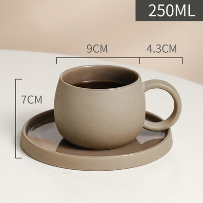 Japanese Style Ceramic Coffee Cup & Saucer Set