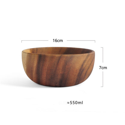 Natural Wooden Salad & Fruit Serving Bowl