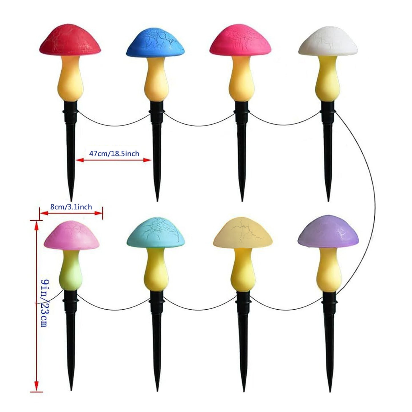 Solar Mushroom LED Garden Lights