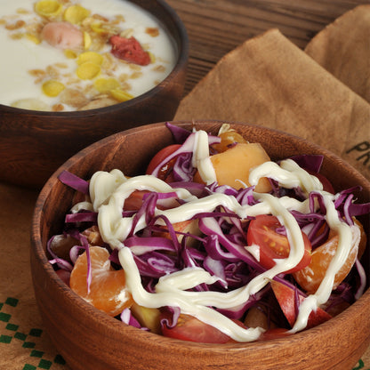 Natural Wooden Salad & Fruit Serving Bowl