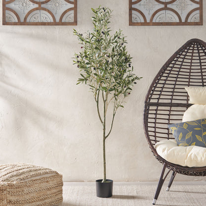 6FT Faux Olive Tree Indoor Decor