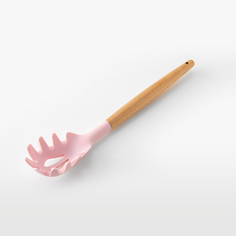 Silicone Cooking Utensils Set Wooden