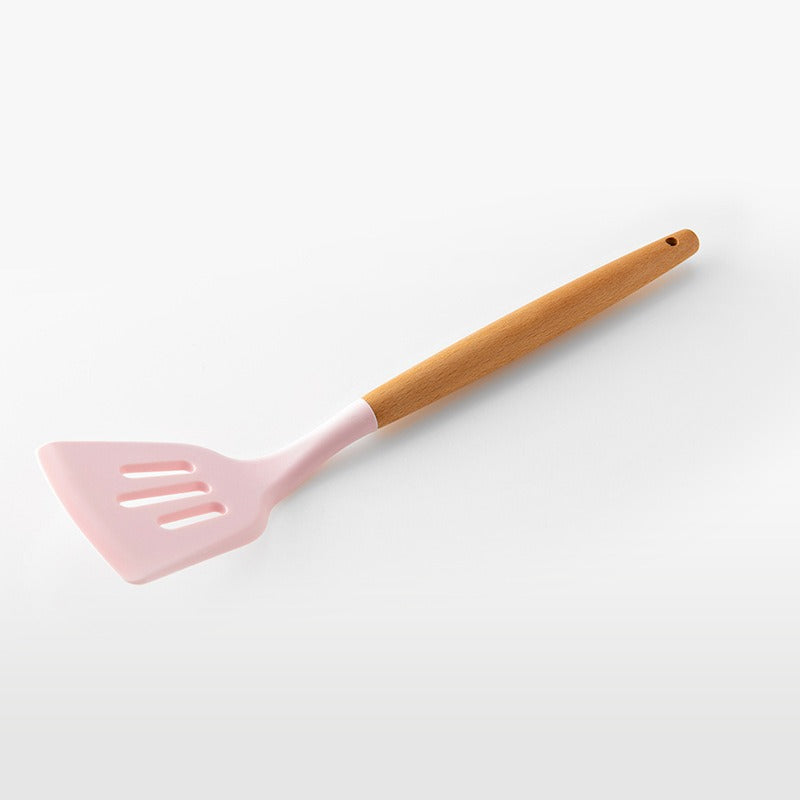 Silicone Cooking Utensils Set Wooden
