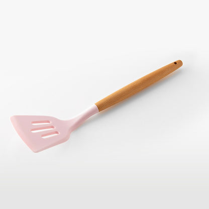 Silicone Cooking Utensils Set Wooden