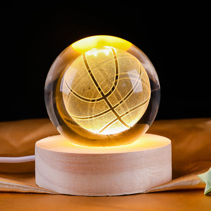3D Crystal Ball LED Night Lamp