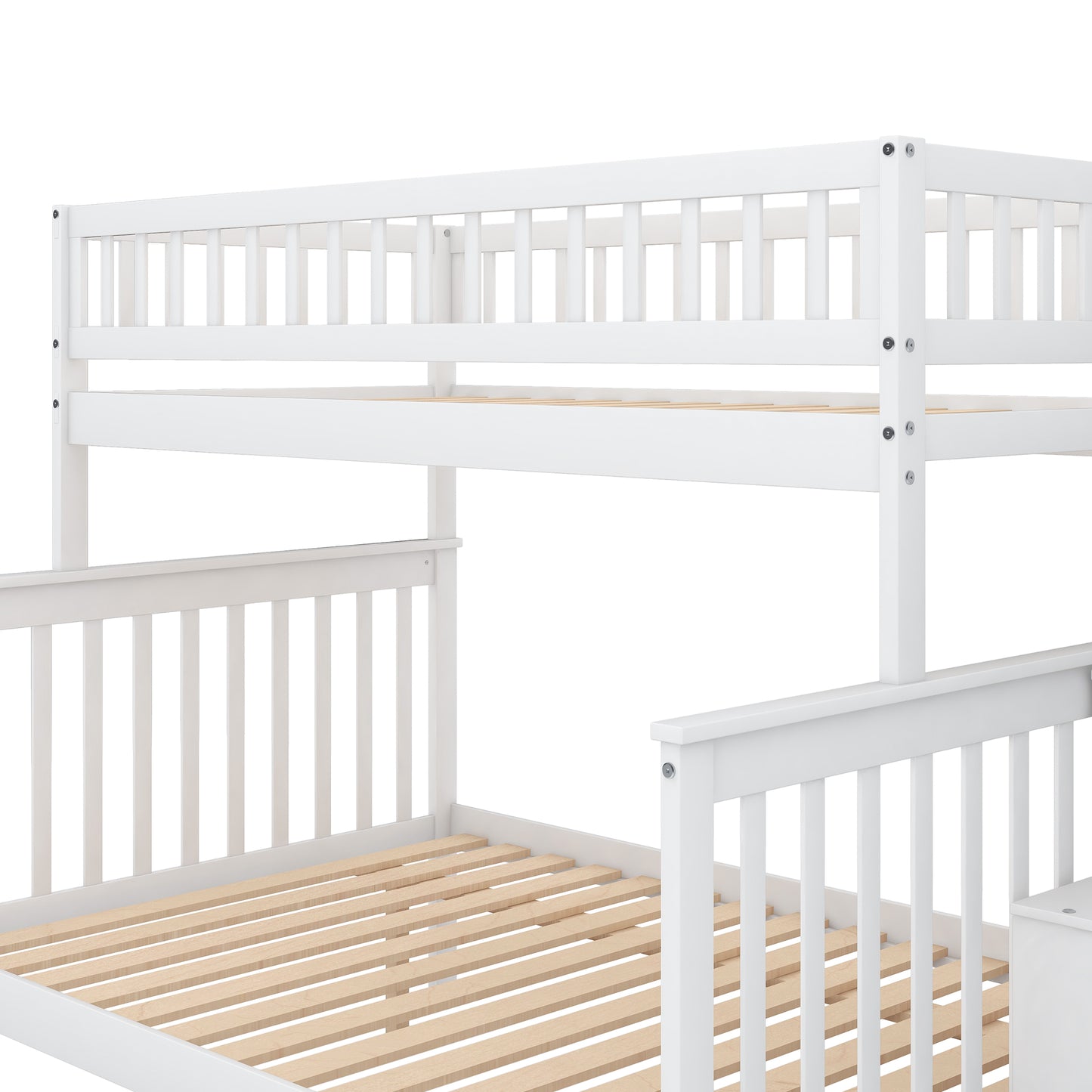Twin Over Full Bunk Bed with Trundle & Staircase