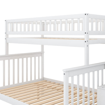 Twin Over Full Bunk Bed with Trundle & Staircase
