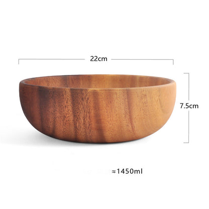 Natural Wooden Salad & Fruit Serving Bowl