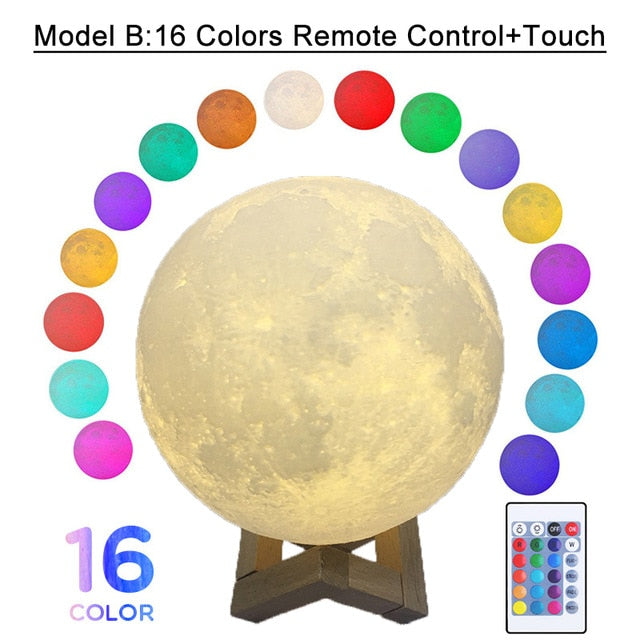 3D Touch Moon LED Night Lamp