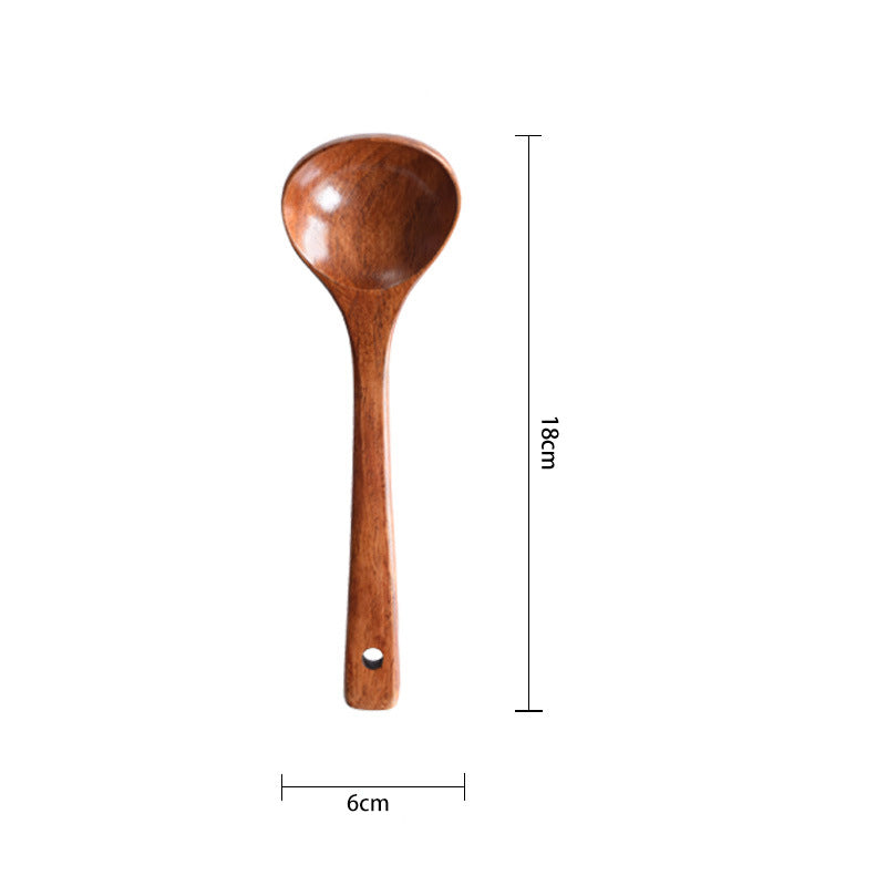 Natural Wooden Cooking Spoons & Tableware Set