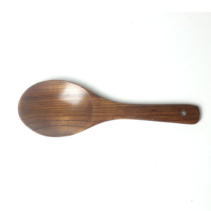 Round Head Wooden Rice Spoon for Non-Stick