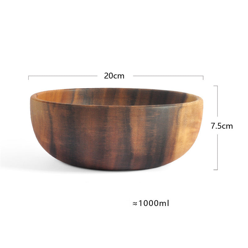 Natural Wooden Salad & Fruit Serving Bowl