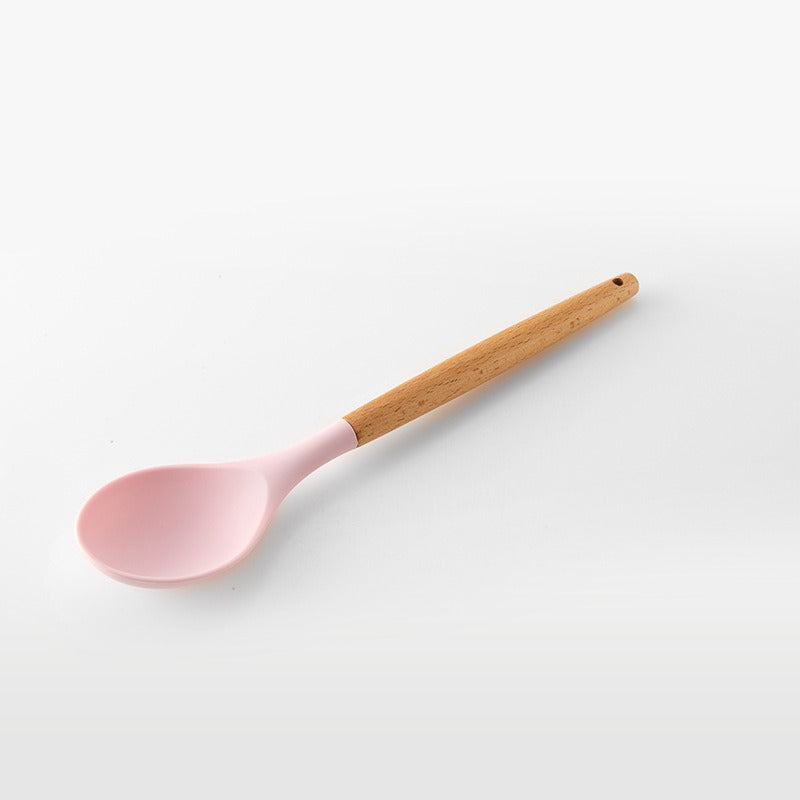 Silicone Cooking Utensils Set Wooden