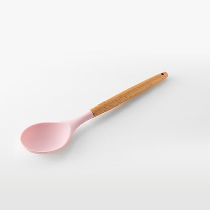 Silicone Cooking Utensils Set Wooden