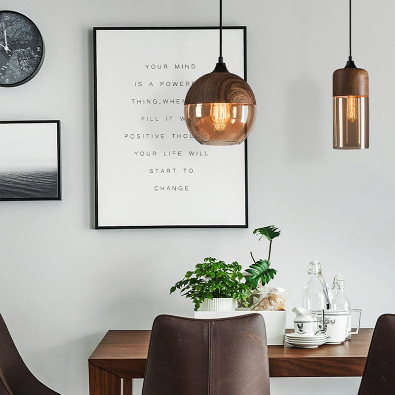 Industrial Glass Ball Pendant Light